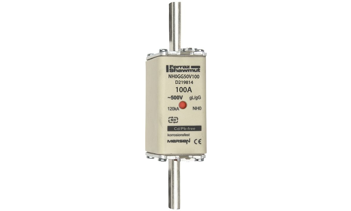 D219814 - NH fuse-link gG, 500VAC, size 0, 100A double indicator/live tags